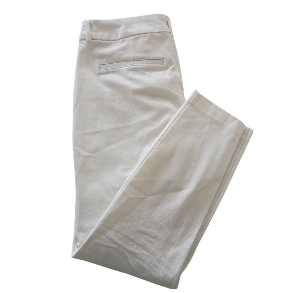 TALBOTS White Stretch Straight Leg Ankle Pants 10 30x27 Retro-Chic - Picture 5 of 7